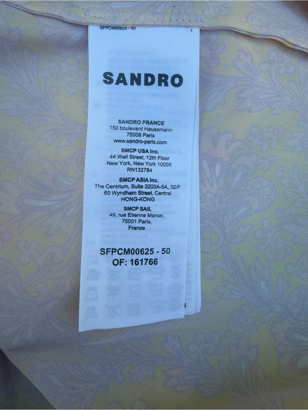 Sandro Yellow and Cream Floral Short-Sleeve Button-Down Shirt - Picture 11 of 15